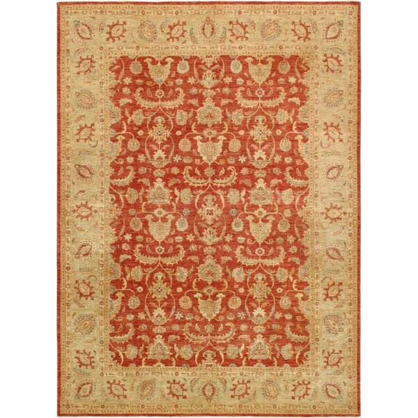 Pasargad Home Denver Hand-Knotted Rust Lamb&apos;s Wool Area Rug- 8 ft.10 in.  X 11 ft.11 in. 034837